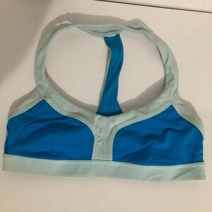 Lululemon Womens Blue White Colorblock Active Sports Bra